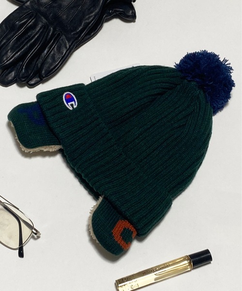 Champion(チャンピオン)の「champion kids / リブ耳付きワッチ / 438-0065(ニットキャップ/ビーニー・キッズ・グリーン/ネイビー/ブラック/ブルー・FREE)」の8枚目の写真