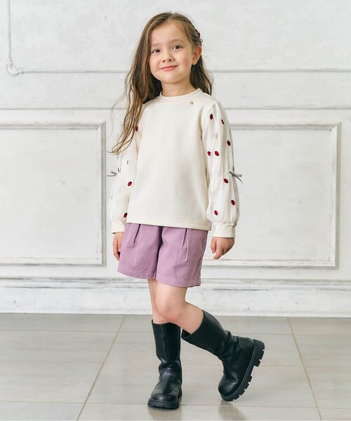 apres les cours（アプレレクール）の「【WEB限定/ジュニア対応】3柄シアースリーブトップス（Tシャツ/カットソー・キッズ・アイボリー/クリーム/ブラック/グレー・80/100/140/130/120/110/90）」の5枚目の写真