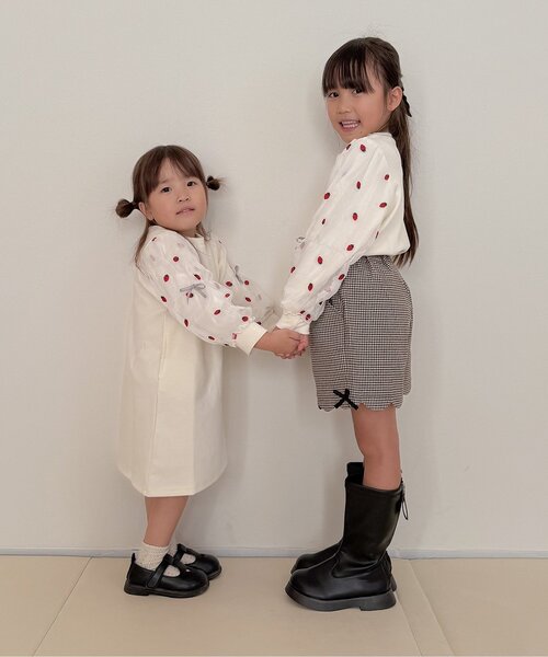 apres les cours（アプレレクール）の「【WEB限定/ジュニア対応】3柄シアースリーブトップス（Tシャツ/カットソー・キッズ・アイボリー/クリーム/ブラック/グレー・80/100/140/130/120/110/90）」の8枚目の写真