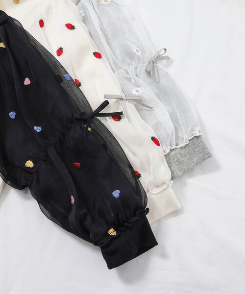 apres les cours（アプレレクール）の「【WEB限定/ジュニア対応】3柄シアースリーブトップス（Tシャツ/カットソー・キッズ・アイボリー/クリーム/ブラック/グレー・80/100/140/130/120/110/90）」の10枚目の写真