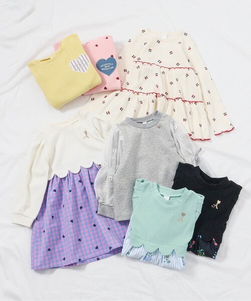 apres les cours（アプレレクール）の「【WEB限定/ジュニア対応】3柄シアースリーブトップス（Tシャツ/カットソー・キッズ・アイボリー/クリーム/ブラック/グレー・80/100/140/130/120/110/90）」の11枚目の写真