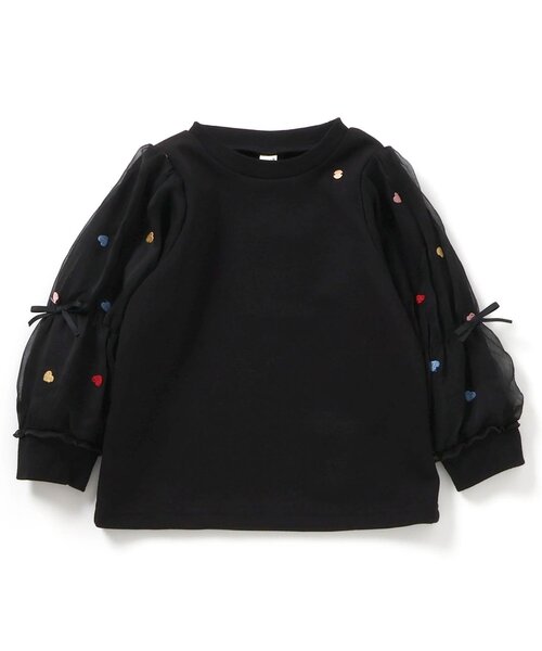 apres les cours（アプレレクール）の「【WEB限定/ジュニア対応】3柄シアースリーブトップス（Tシャツ/カットソー・キッズ・アイボリー/クリーム/ブラック/グレー・80/100/140/130/120/110/90）」の12枚目の写真