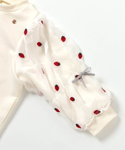 apres les cours（アプレレクール）の「【WEB限定/ジュニア対応】3柄シアースリーブトップス（Tシャツ/カットソー・キッズ・アイボリー/クリーム/ブラック/グレー・80/100/140/130/120/110/90）」の13枚目の写真