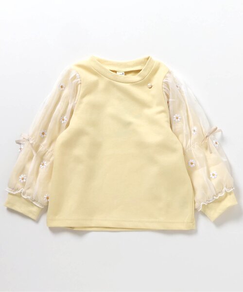 apres les cours（アプレレクール）の「【WEB限定/ジュニア対応】3柄シアースリーブトップス（Tシャツ/カットソー・キッズ・アイボリー/クリーム/ブラック/グレー・80/100/140/130/120/110/90）」の17枚目の写真