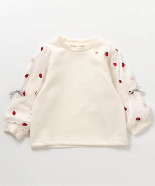 apres les cours（アプレレクール）の「【WEB限定/ジュニア対応】3柄シアースリーブトップス（Tシャツ/カットソー・キッズ・アイボリー/クリーム/ブラック/グレー・80/100/140/130/120/110/90）」の19枚目の写真