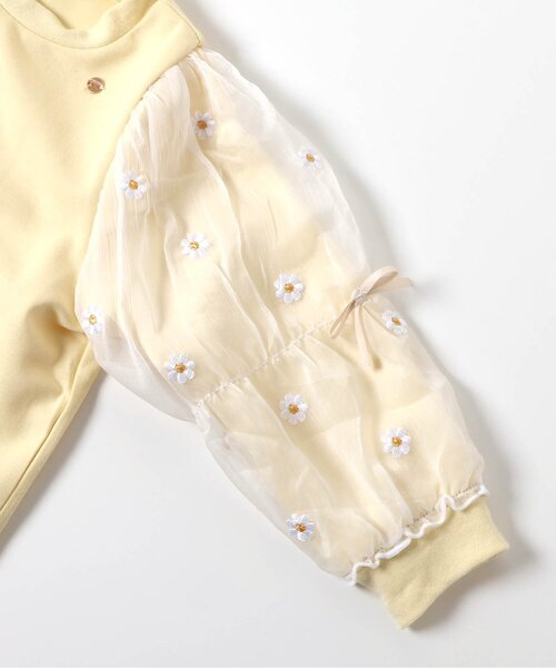 apres les cours（アプレレクール）の「【WEB限定/ジュニア対応】3柄シアースリーブトップス（Tシャツ/カットソー・キッズ・アイボリー/クリーム/ブラック/グレー・80/100/140/130/120/110/90）」の22枚目の写真