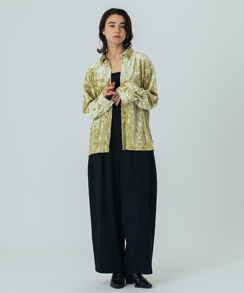 ROSE BUD（ローズバッド）の「EMBROIDERY VELOUR SHIRT（シャツ/ブラウス・レディース・ブラック/イエロー・ONE SIZE）」の14枚目の写真