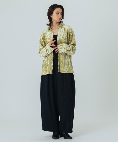 ROSE BUD（ローズバッド）の「EMBROIDERY VELOUR SHIRT（シャツ/ブラウス・レディース・ブラック/イエロー・ONE SIZE）」の15枚目の写真