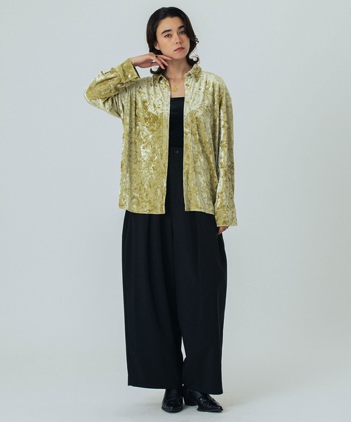 ROSE BUD（ローズバッド）の「EMBROIDERY VELOUR SHIRT（シャツ/ブラウス・レディース・ブラック/イエロー・ONE SIZE）」の16枚目の写真