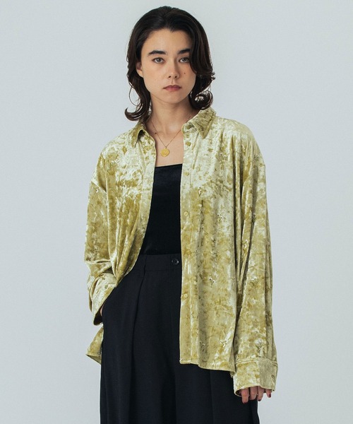 ROSE BUD（ローズバッド）の「EMBROIDERY VELOUR SHIRT（シャツ/ブラウス・レディース・ブラック/イエロー・ONE SIZE）」の19枚目の写真