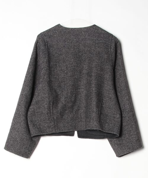 【未使用品】MARW UNITED ARROWS ノーカラージャケット グレー MARW UNITED ARROWS＞ツイル ノーカラー ジャケット（ノーカラー