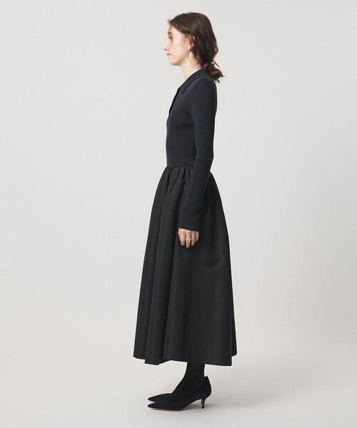 UNITED ARROWS（ユナイテッドアローズ）の「フィット ＆ フレア ポロワンピース（ワンピース・レディース・ブラック/ネイビー・FREE）」の9枚目の写真