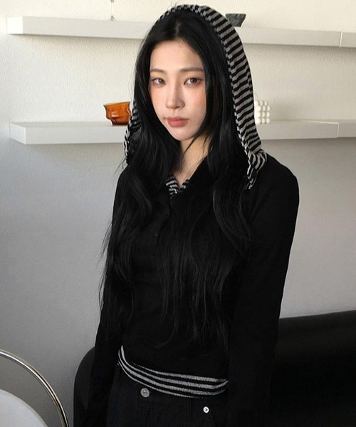 最後まで　ボーダーレスFoil　日本語版 セール】ボーダー レイヤード トップス（Tシャツ/カットソー