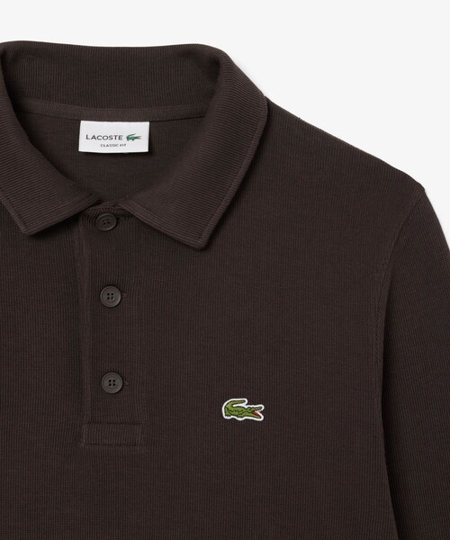 LACOSTE（ラコステ）の「コットンニットロングスリーブポロシャツ（ニット/セーター・メンズ・ダークブラウン/オフホワイト・2/3/5/4）」の16枚目の写真
