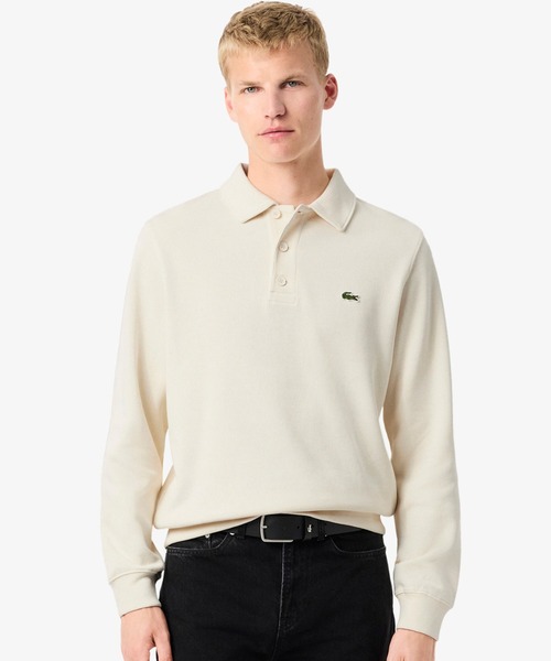 コットンニットロングスリーブポロシャツ（ニット/セーター）｜LACOSTE