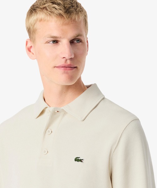 コットンニットロングスリーブポロシャツ（ニット/セーター）｜LACOSTE