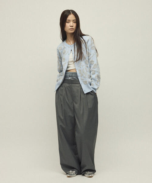 Firsthand(ファーストハンド)の「Firsthand/ファーストハンド ベロア ダブルウェスト イージースラックス / ワイドシルエット ウールライク スラックスパンツ(スラックス・レディース・ブラウン/グレー・M/S)」の8枚目の写真