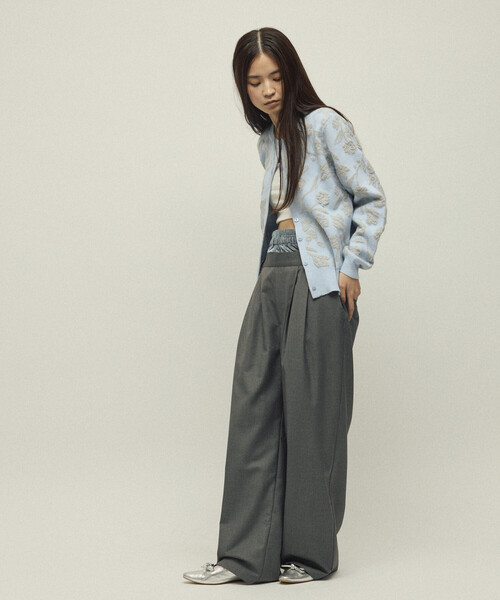 Firsthand(ファーストハンド)の「Firsthand/ファーストハンド ベロア ダブルウェスト イージースラックス / ワイドシルエット ウールライク スラックスパンツ(スラックス・レディース・ブラウン/グレー・M/S)」の11枚目の写真