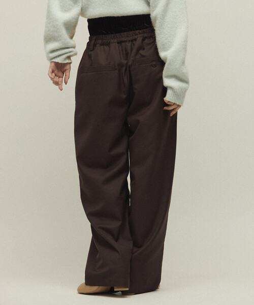 Firsthand(ファーストハンド)の「Firsthand/ファーストハンド ベロア ダブルウェスト イージースラックス / ワイドシルエット ウールライク スラックスパンツ(スラックス・レディース・ブラウン/グレー・M/S)」の18枚目の写真
