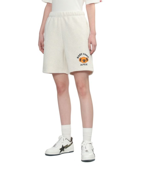 APEE BY A BATHING APE(エイピーバイアベイシングエイプ)の「BABY CORE SWEAT SHORTS(スウェットパンツ・レディース・ネイビー/グレー・X-SMALL/SMALL)」の5枚目の写真