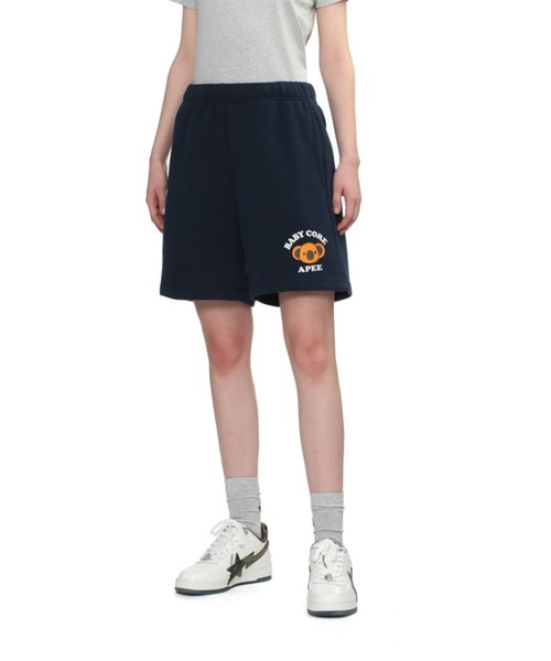 APEE BY A BATHING APE(エイピーバイアベイシングエイプ)の「BABY CORE SWEAT SHORTS(スウェットパンツ・レディース・ネイビー/グレー・X-SMALL/SMALL)」の6枚目の写真
