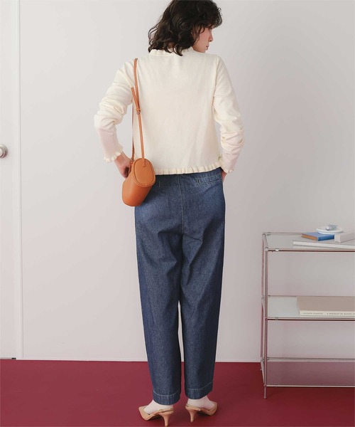 titivate(ティティベイト)の「イージーワイドデニムパンツ(デニムパンツ・レディース・ブルー/ライトグレー/インディゴブルー・L/M/S)」の6枚目の写真