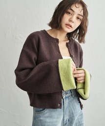 notch. | アルパカタッチバイカラーカーディガン(カーディガン/ボレロ)