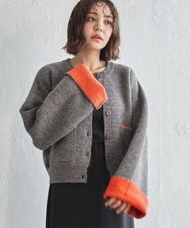 notch.（ノッチ）の「アルパカタッチバイカラーカーディガン（カーディガン/ボレロ）」