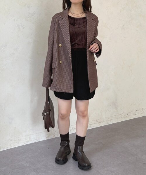 Thevon(ゼボン)の「ニットショートパンツ(その他パンツ・レディース・ブラウン/ブラック・FREE)」の8枚目の写真