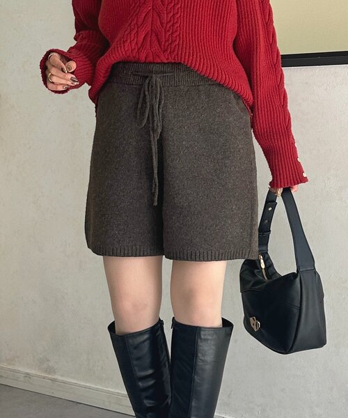 Thevon(ゼボン)の「ニットショートパンツ(その他パンツ・レディース・ブラウン/ブラック・FREE)」の11枚目の写真