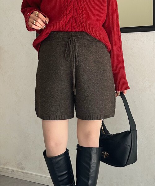 Thevon(ゼボン)の「ニットショートパンツ(その他パンツ・レディース・ブラウン/ブラック・FREE)」の12枚目の写真
