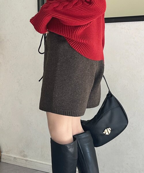 Thevon(ゼボン)の「ニットショートパンツ(その他パンツ・レディース・ブラウン/ブラック・FREE)」の13枚目の写真