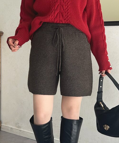 Thevon(ゼボン)の「ニットショートパンツ(その他パンツ・レディース・ブラウン/ブラック・FREE)」の15枚目の写真