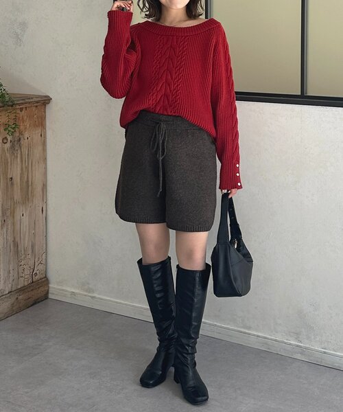 Thevon(ゼボン)の「ニットショートパンツ(その他パンツ・レディース・ブラウン/ブラック・FREE)」の16枚目の写真