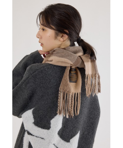 RODEO CROWNS WIDE BOWL（ロデオクラウンズワイドボウル）の「チェックマフラー（マフラー・レディース・レッド系その他/ブラック系その他/ベージュ系その他・FREE）」の2枚目の写真