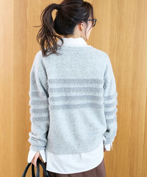le.coeur blanc（ルクールブラン）の「パール×シャギーニット（ニット/セーター・レディース・オフホワイト/グレー・38）」の15枚目の写真