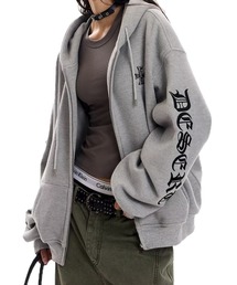 lilful | 袖刺繍 ワッフルジップアップパーカー(パーカー)