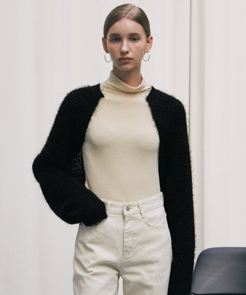 NICK&NICOLE(ニックアンドニコール)の「NICOLE BOUCLE BOLERO CARDIGAN_BLACK(カーディガン/ボレロ・レディース・その他・FREE)」の3枚目の写真