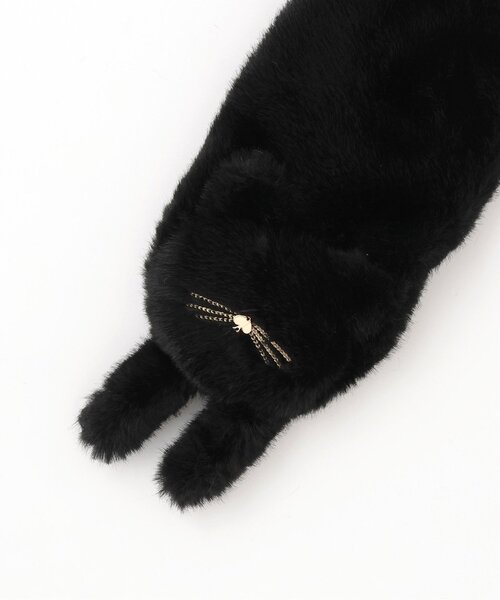 kate spade new york kids(ケイトスペードニューヨーク)の「キャットフェイクファーマフラー(マフラー・キッズ・ブラック・F)」の3枚目の写真