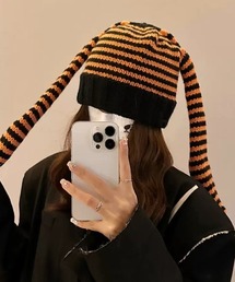 UP START | 【LAMPOON】ボーダーラビットビーニー(ニットキャップ/ビーニー)