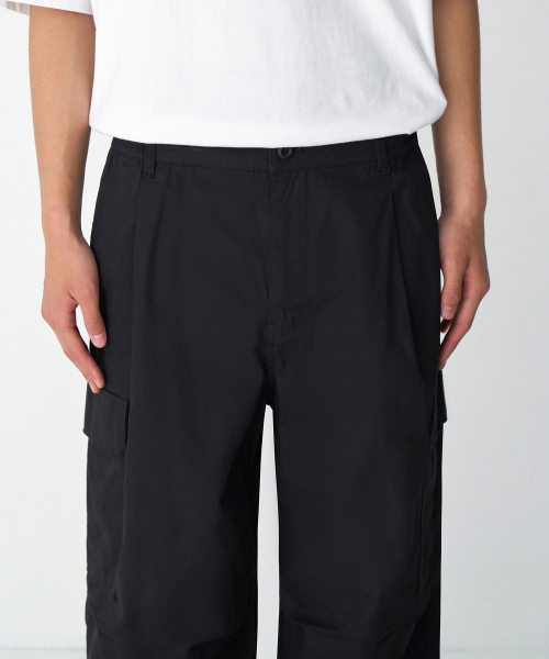MUSINSA STANDARD（ムシンサスタンダード）の「コットンパラシュートバンディングカーゴパンツ[ブラック]（その他パンツ・メンズ・その他・38/40/42/26/28/30/32/34/36）」の8枚目の写真