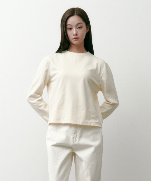 SALT AND CHOCOLATE(ソルトアンドチョコレート)の「SACロゴロングスリーブシルケットTシャツクリーム4W2231301(Tシャツ/カットソー・レディース・その他・SMALL/MEDIUM)」の1枚目の写真