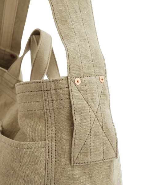 ARTS & CRAFTS(アーツアンドクラフト)の「アーツアンドクラフツ / LINEN CANVAS リネンキャンバス / NEWSPAPER BAG ニュースペーパーバッグ(ショルダーバッグ・メンズ・サンドベージュ/オフホワイト・FREE)」の11枚目の写真