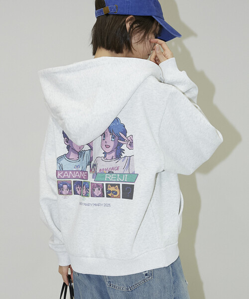 PUBLUX(パブリュクス)の「マリマリマリー×PUBLUX かなめvsレイジ プリントジップスウェットパーカー/裏起毛【限定展開】(パーカー・メンズ・ブラック/ライトグレー/ラベンダー・LARGE/MEDIUM)」の5枚目の写真