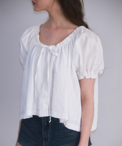 ROSEFRANTZ（ロゼフランツ）の「Puff Ribbon Blouse [White]（シャツ/ブラウス・レディース・ホワイト・SMALL/MEDIUM）」の2枚目の写真