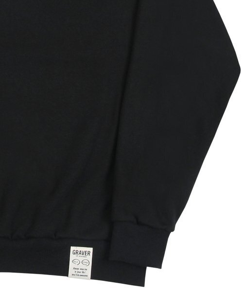 GRAVER（グレーバー）の「[UNISEX]タトゥードッグ刺繍フェリートマンツーマン_ブラック（スウェット・レディース・ブラック・LARGE/MEDIUM/SMALL）」の4枚目の写真