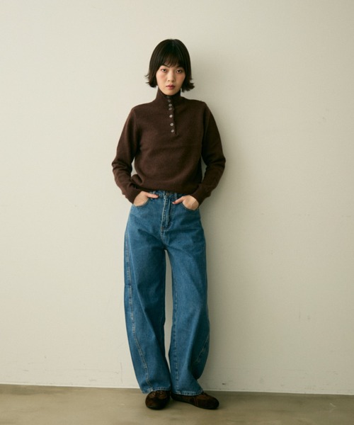 full/fill.(フルフィル)の「front button high neck knit / フロントボタンハイネックニット(ニット/セーター・レディース・ブラウン/グレー/アイボリー・FREE)」の19枚目の写真
