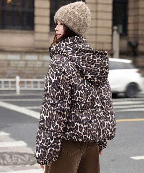 セール】【URGE:】レオパード ヒョウ柄 ダウンジャケット（ダウン