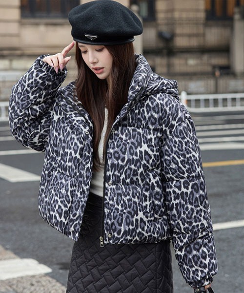 セール】【URGE:】レオパード ヒョウ柄 ダウンジャケット（ダウン