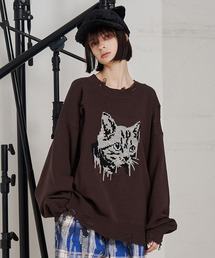 【UNISEX】CAT GRAFFITY KNIT/キャットグラフィティニット